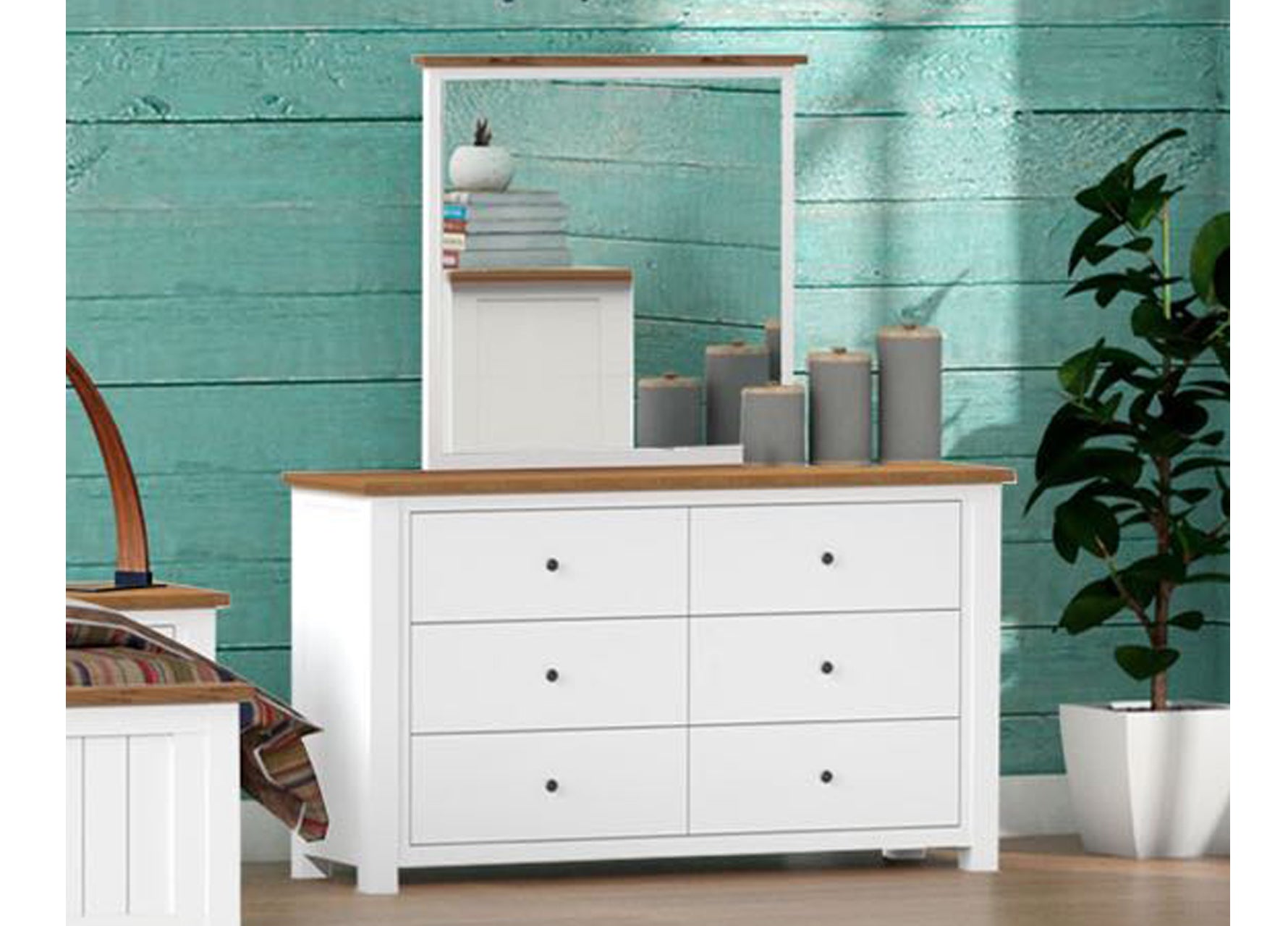 HERVEY (CUSTOM MADE) KING 5 PIECE (DRESSER) BEDROOM SUITE - ASSORTED COLOURS