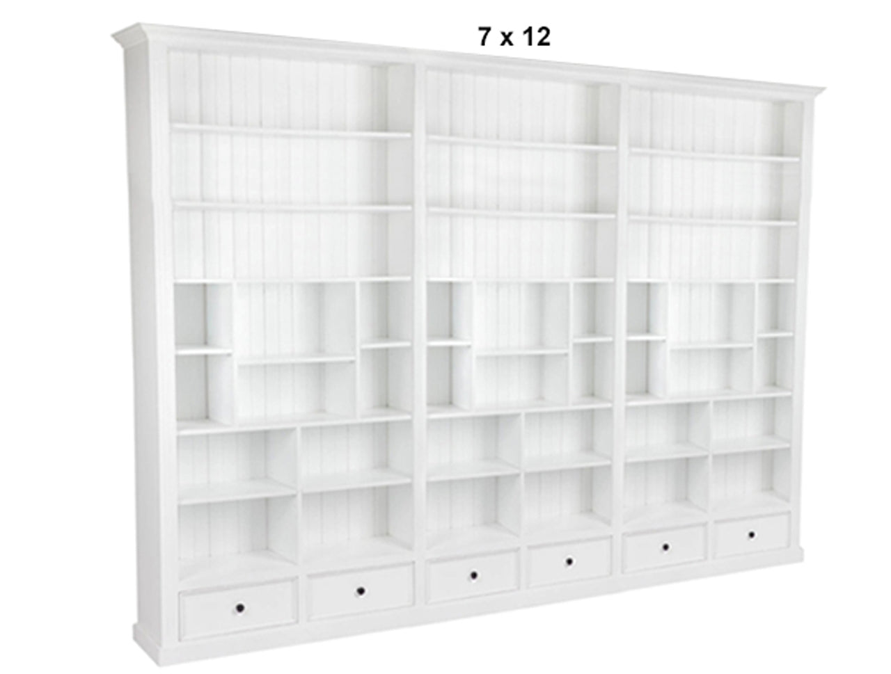 HERALDY (AUSSIE MADE) HIGHLINE WITH 36 SHELVES / 6 DRAWERS BOOKCASE COLLECTION - 3 SECTION PIGEON PAIRED - ASSORTED PAINTED COLOURS - STARTING FROM $3599