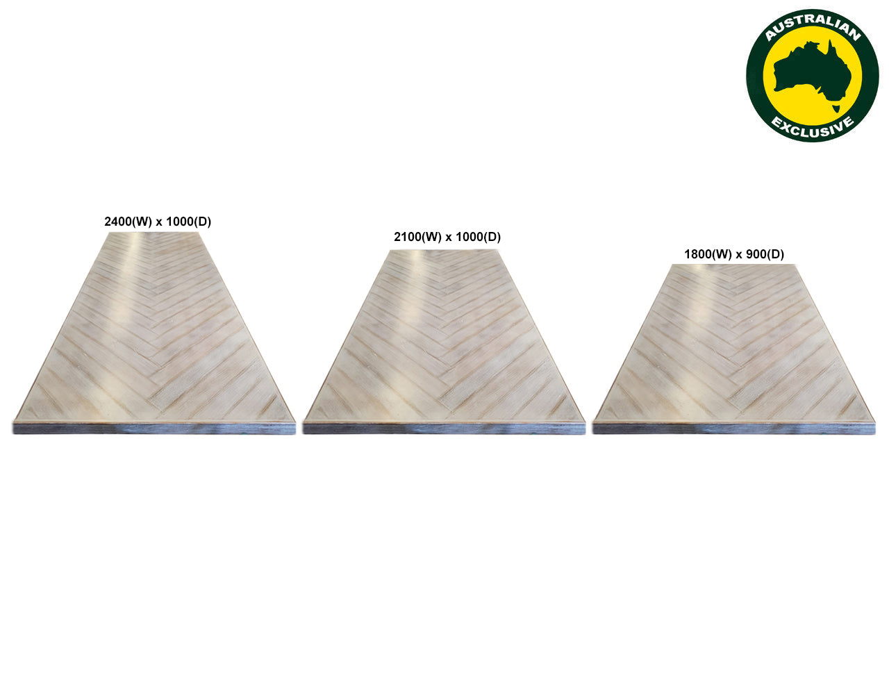 HERRINGBONE (AUSSIE MADE) DINING TABLE WITH REFACTORY LEG BASE SYSTEM COLLECTION - ASSORTED STAINED COLOURS - STARTING FROM $2299