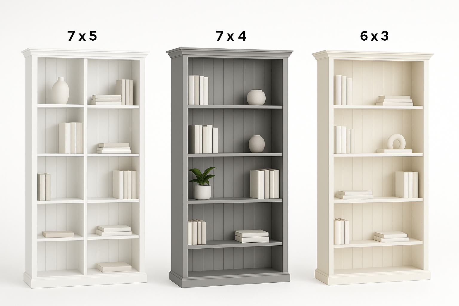 ANTALYA (AUSSIE MADE) HIGHLINE BOOKCASE COLLECTION - ASSORTED PAINTED COLOURS - STARTING FROM $849