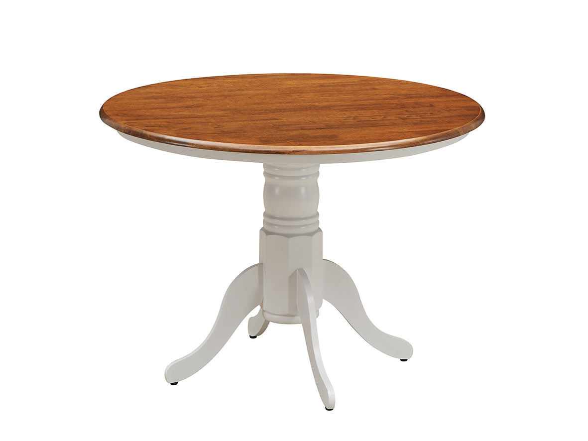 HOBART 5 PIECE ROUND DINING SETTING (1066D) - BURNISH OAK / WHITE