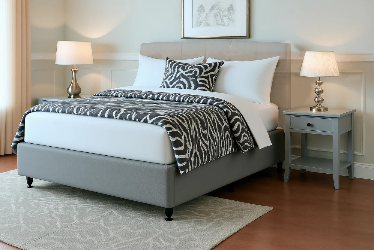 MAJESTIC (AUSSIE MADE) UPHOLSTERED HIGH PROFILE ENSEMBLE BASE BEDROOM COLLECTION - ASSORTED FABRICS AND COLOURS - STARTING FROM $349