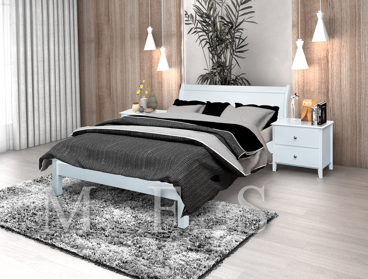 MARTHA (AUSSIE MADE) KING 3 PIECE (BEDSIDE) BEDROOM SUITE WITH ARIA CASE GOODS  - WHITE