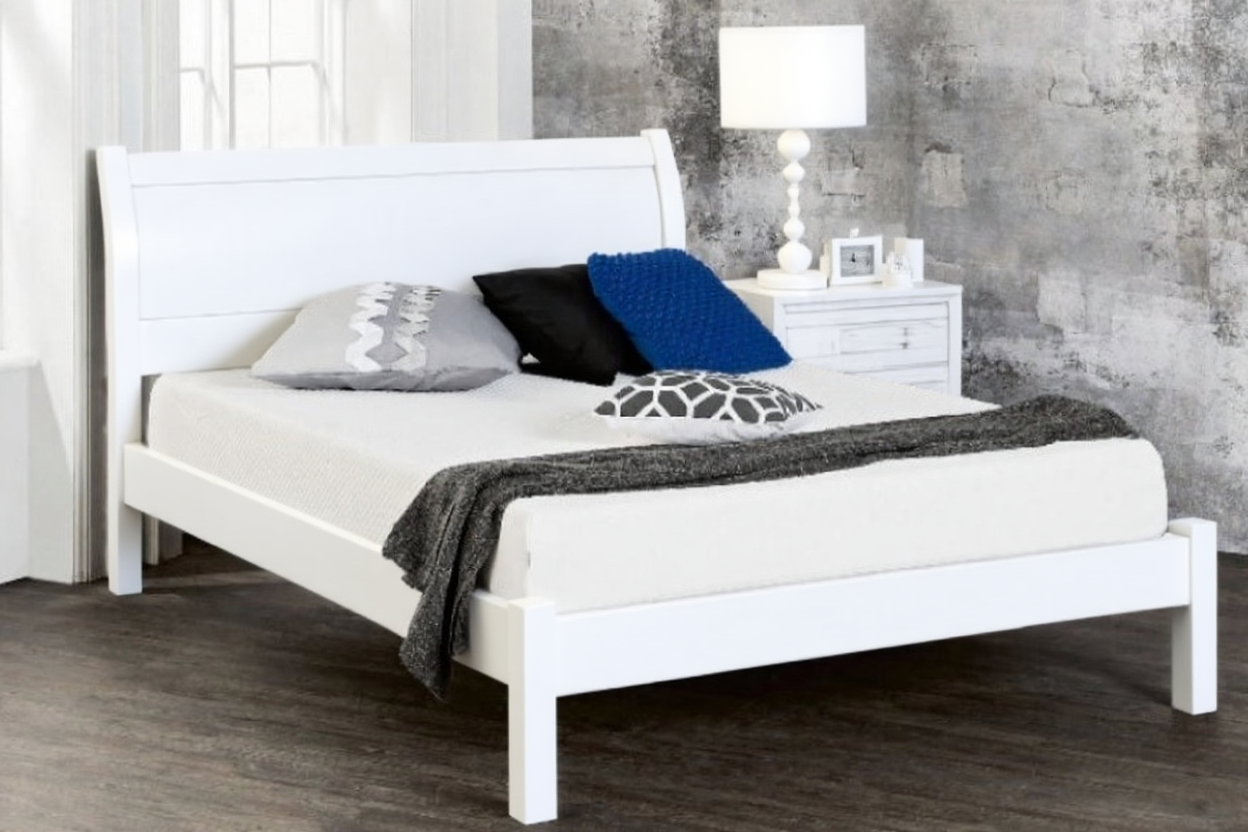 QUEEN MARTHA (AUSSIE MADE) SLEIGH BED - ASSORTED COLOURS