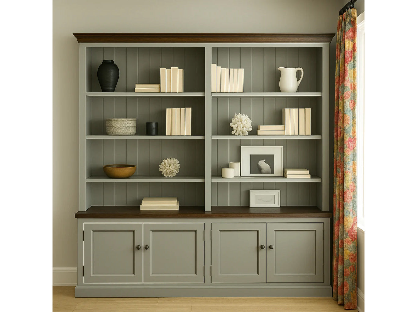 BAYSIDE (AUSSIE MADE) 4 DOOR PIGEON PAIRED BOOKCASE COLLECTION (3 SECTIONS) - ASSORTED COLOURS - STARTING FROM $1499