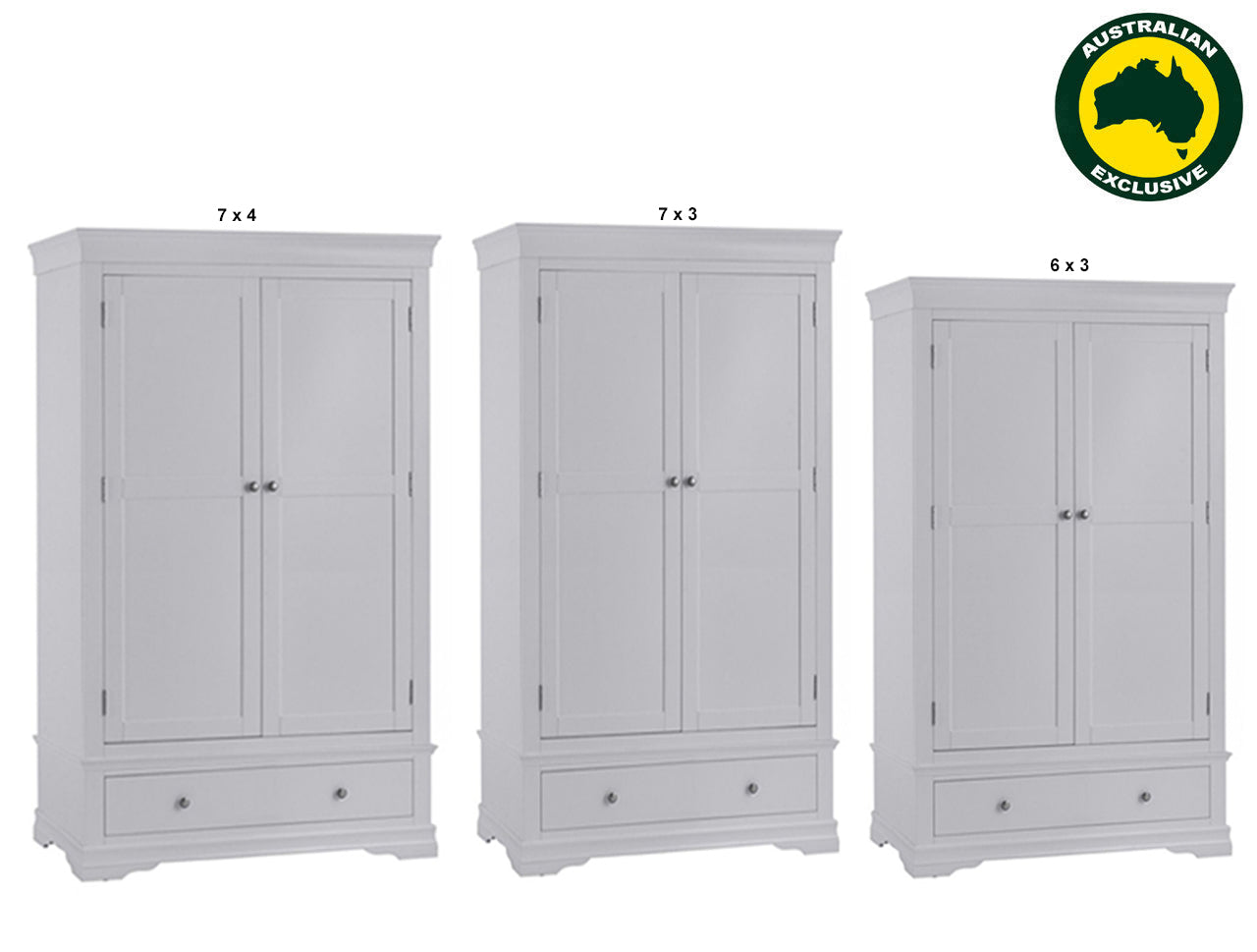 INVIGORATE (AUSSIE MADE) 2 DOOR / 1 BLANKET DRAWERS WARDROBE COLLECTION - ASSORTED PAINTED COLOURS - STARTING FROM $1299