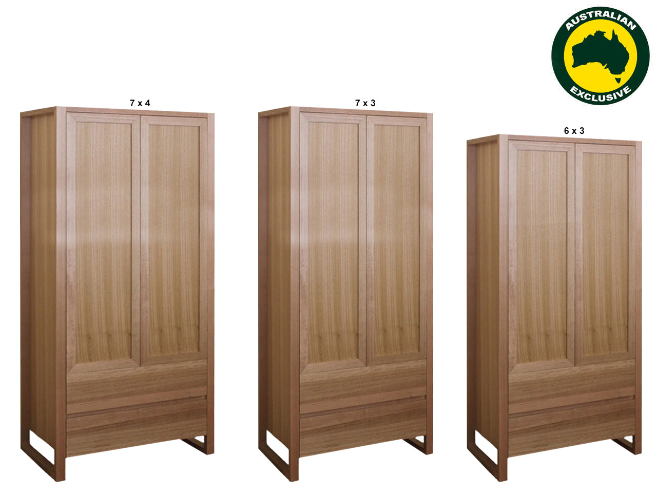 ELISA-MARIE (AUSSIE MADE) WARDROBE COLLECTION - TASSIE OAK COMBINATION - ASSORTED STAINED COLOURS - STARTING FROM $1599