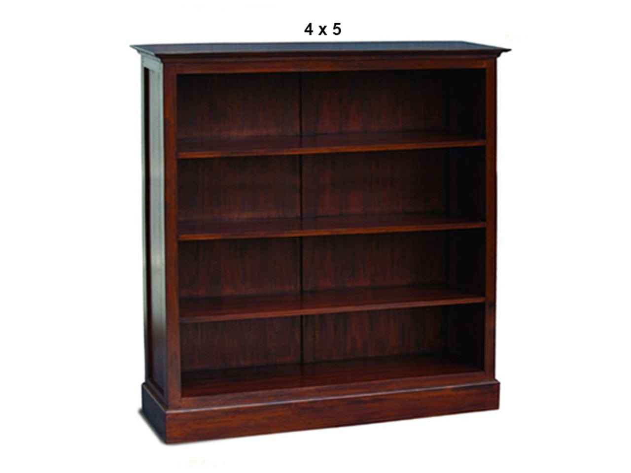 JULIAN HARDWOOD LOWLINE BOOKCASE COLLECTION - ASSORTED STAINED COLOURS - STARTING FROM $599