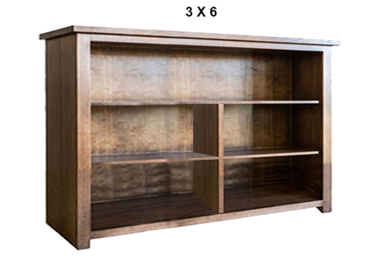 JACKIE (AUSSIE MADE) LOWLINE BOOKCASE COLLECTION - TASMANIA OAK COMBINATION - ASSORTED STAINED COLOURS - STARTING FROM $699