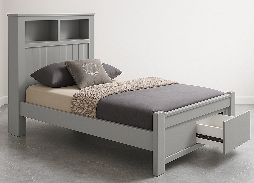 JESSY (AUSSIE MADE) STANDARD BOOKEND BED - 1200(H) WITH 2 DRAWERS - ASSORTED PAINTED COLOURS