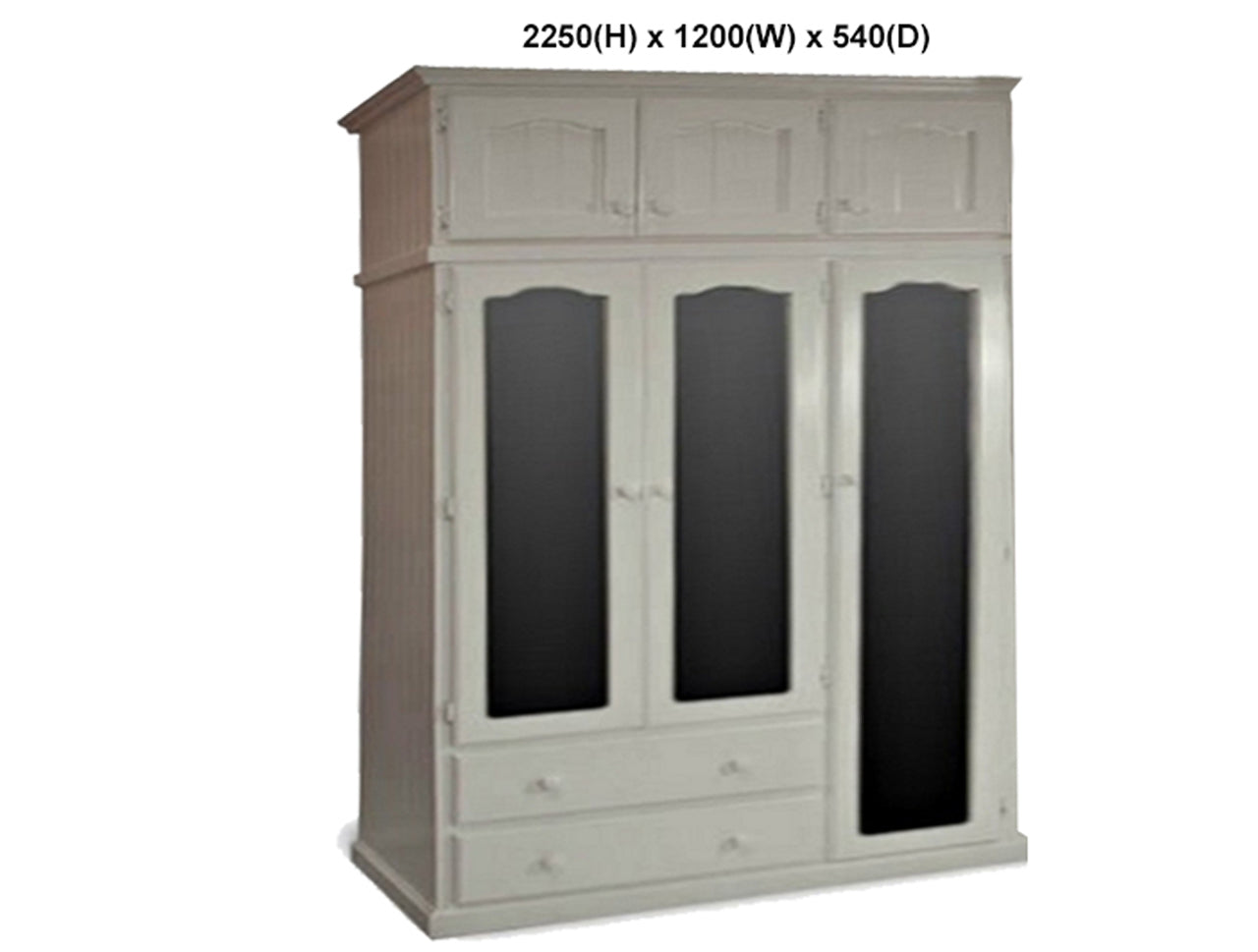 JOBURG (AUSSIE MADE) TIMBER 3 DOOR WARDROBE COMBO WITH 3 DOOR TOP BOX COLLECTION - ASSORTED PAINTED COLOURS - STARTING FROM $1599
