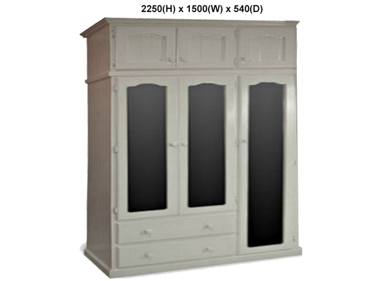 JOBURG (AUSSIE MADE) TIMBER 3 DOOR WARDROBE COMBO WITH 3 DOOR TOP BOX COLLECTION - ASSORTED PAINTED COLOURS - STARTING FROM $1599