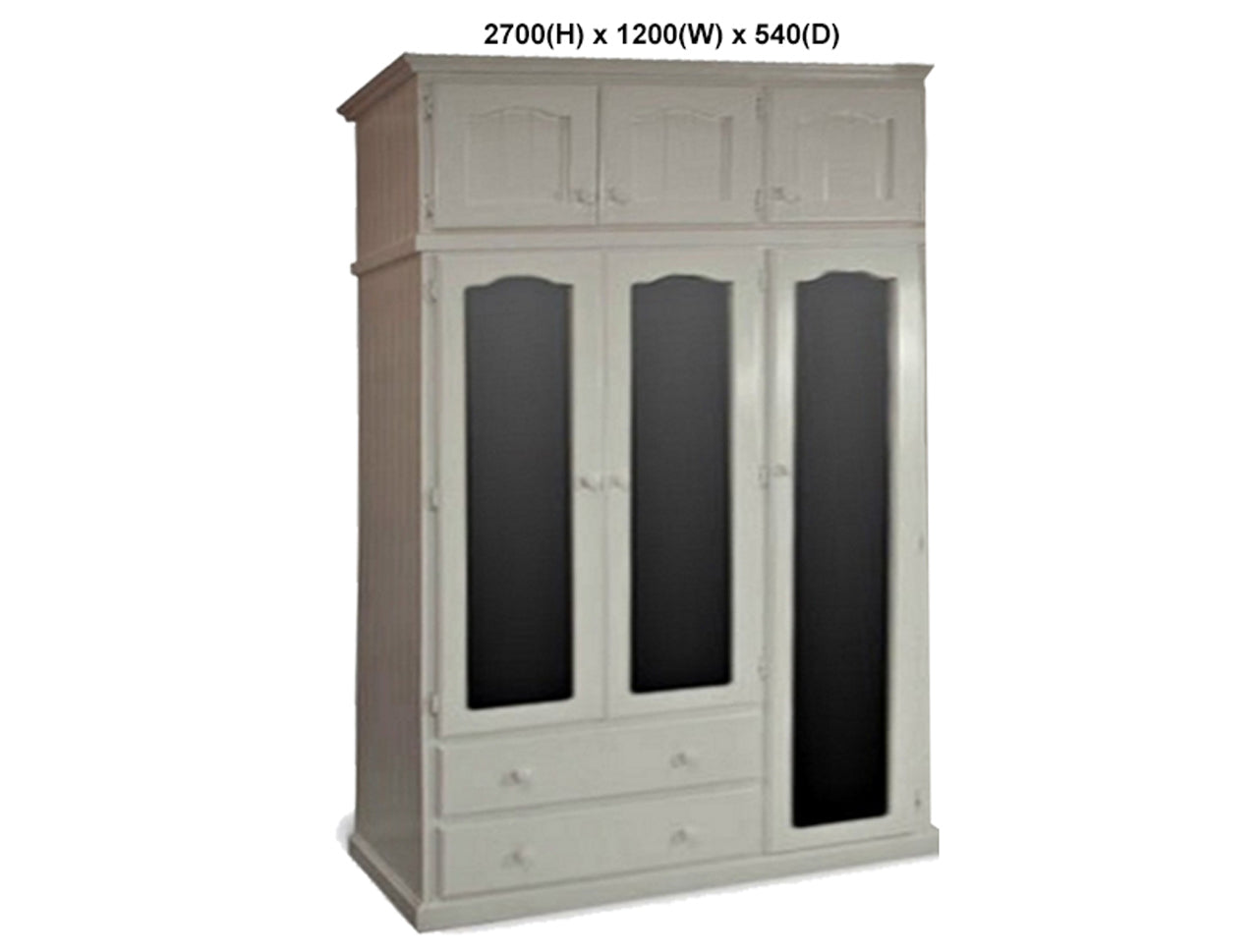 JOBURG (AUSSIE MADE) TIMBER 3 DOOR WARDROBE COMBO WITH 3 DOOR TOP BOX COLLECTION - ASSORTED PAINTED COLOURS - STARTING FROM $1599