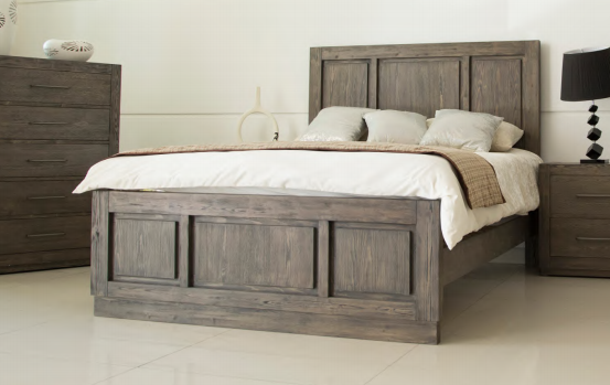 LINDSAY (AUSSIE MADE) KING 5 PIECE (DRESSER) BEDROOM SUITE - ASSORTED STAINED COLOURS