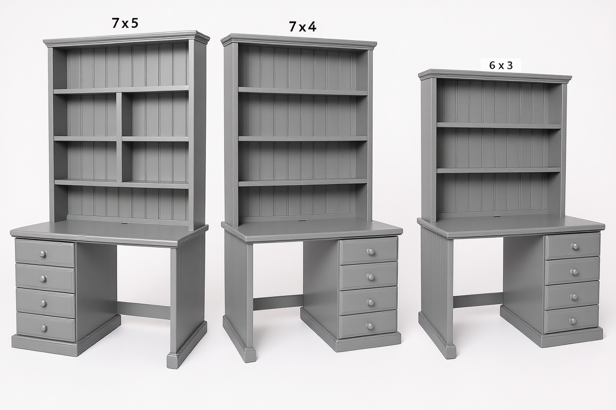 MACQUARIE (AUSSIE MADE) 4 DRAWER DESK + HUTCH COLLECTION - ASSORTED PAINTED COLOURS - STARTING FROM $1299