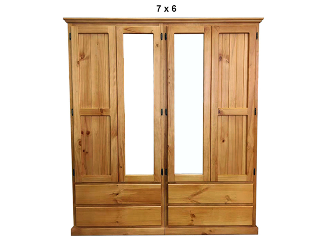 MUDGEE (AUSSIE MADE) 4 DOOR / 4 DRAWER MIRROR WARDROBE COLLECTION - ASSORTED STAINED COLOURS - STARTING FROM $1799