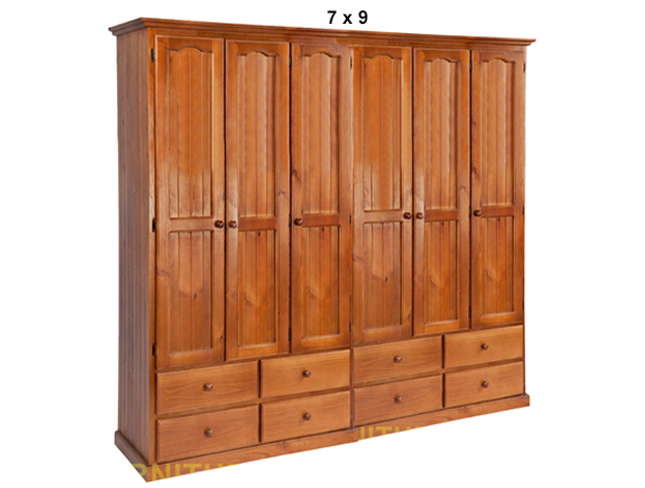 MUDGEE (AUSSIE MADE) WARDROBE WITH 6 DOORS / 8 DRAWERS COLLECTION - ASSORTED STAINED COLOURS - STARTING FROM $2399