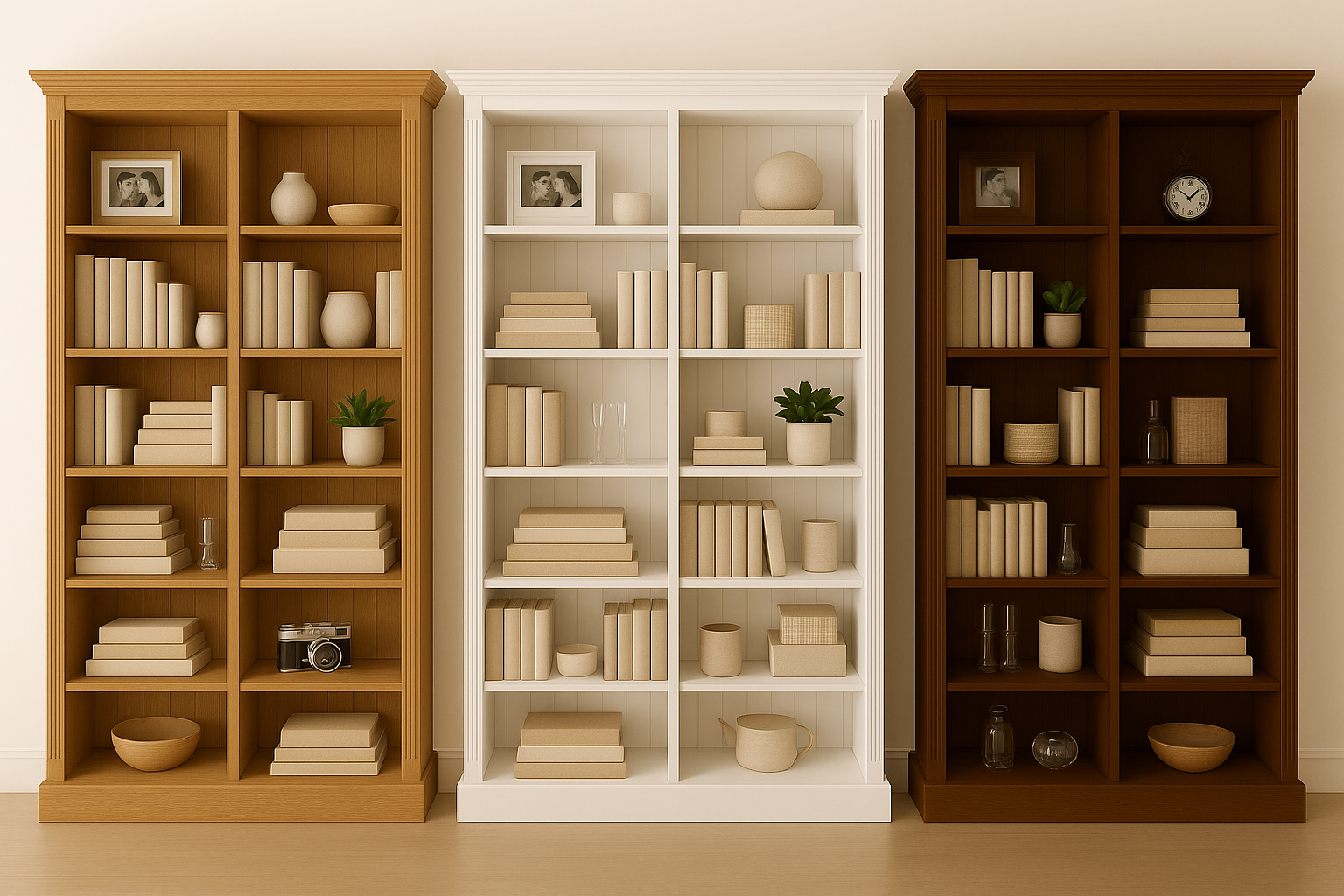 MAJESTY (AUSSIE MADE) BOOKCASE HIGHLINE WITH TRIPLE TOP AND TRIPLE LINES IN 70MM FACINGS BOOKCASE COLLECTION - ASSORTED COLOURS - STARTING FROM $799