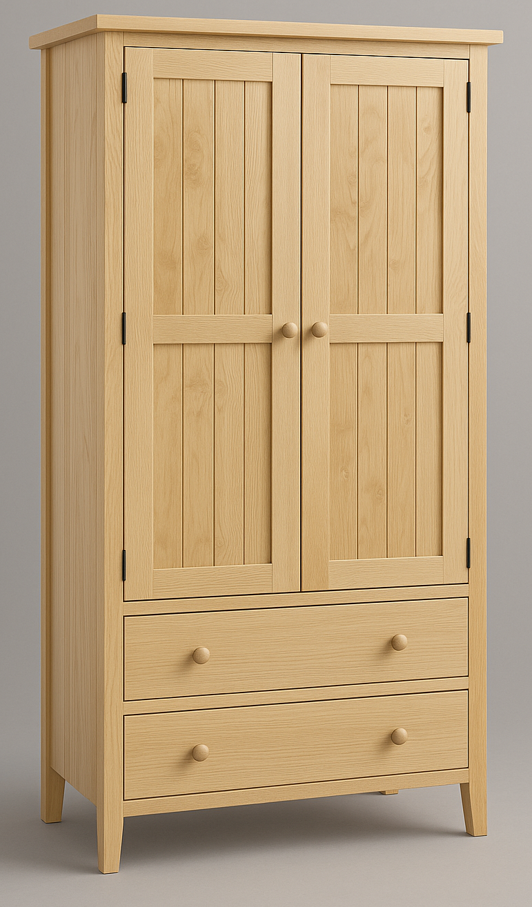 MANILLA (AUSSIE MADE) 2 DOOR / 2 DRAWER FLUSH WARDROBE COLLECTION - ASSORTED STAINED COLOURS - STARTING FROM $899