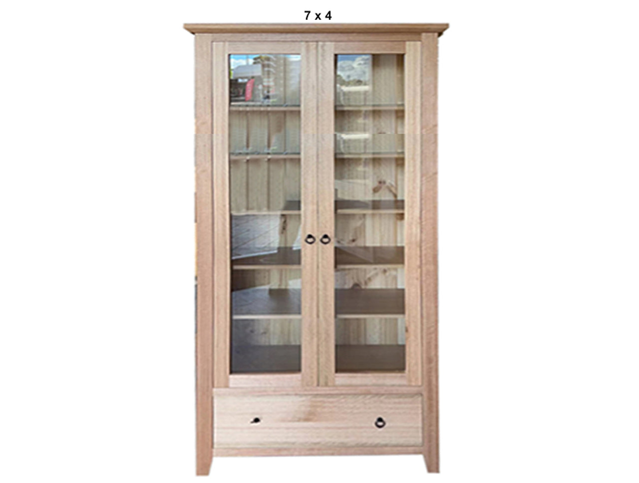 MANILLA (AUSSIE MADE) 2 GLASS DOOR / 1 BLANKET DRAWER LIBRARY UNIT COLLECTION - TASSIE OAK COMBINATION - ASSORTED STAINED COLOURS - STARTING FROM $1699