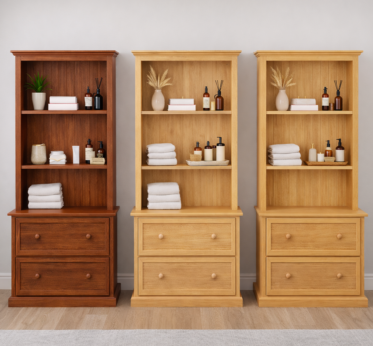 MELISSA (AUSSIE MADE) BOOKCASE COMBO WITH 2 DEEP BLANKETS DRAWERS COLLECTION - ASSORTED COLOURS - STARTING FROM $599