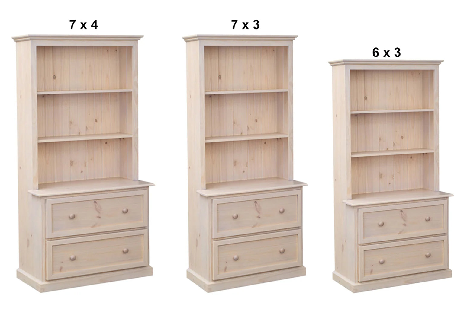 MELISSA (AUSSIE MADE) BOOKCASE COMBO WITH 2 DEEP BLANKETS DRAWERS COLLECTION - ASSORTED STAINED COLOURS - STARTING FROM $599