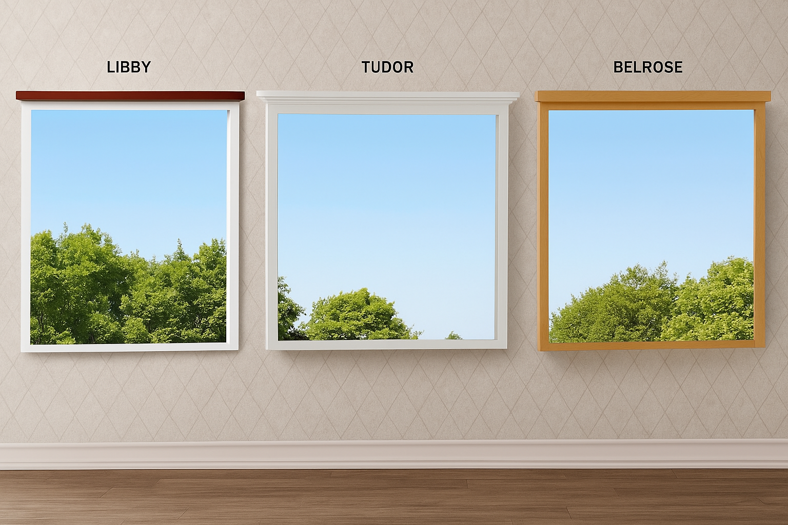LIBBY (2-TONE) / TUDOR (PAINTED) / BELROSE (STAINED) - (AUSSIE MADE) MIRROR COLLECTION - ASSORTED COLOURS