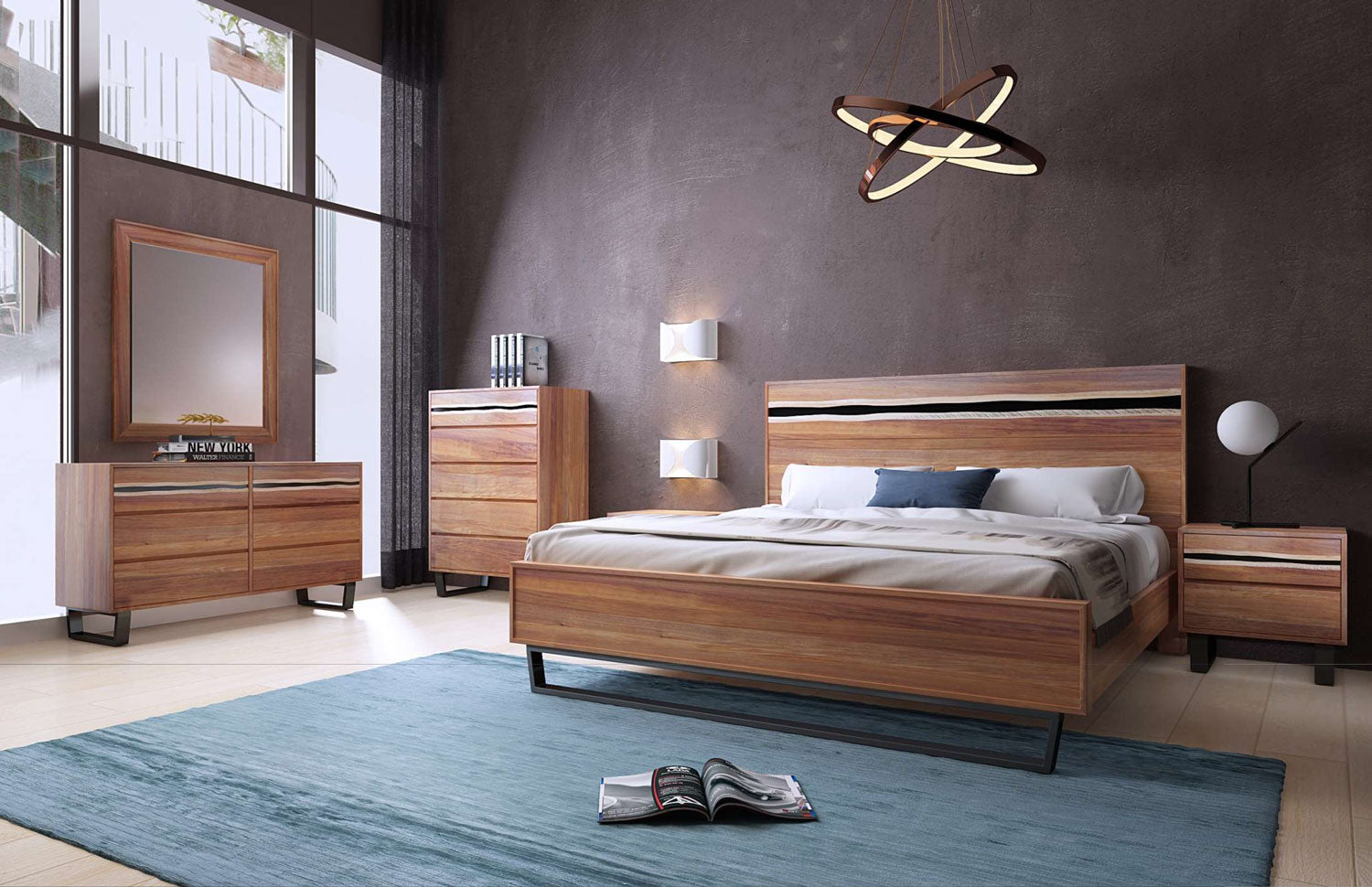 MODENA KING 6 PIECE (THE LOT) BEDROOM SUITE - BLACKWOOD