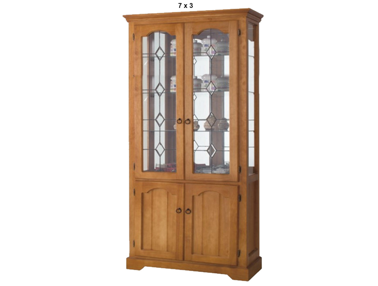 MONTERO (AUSSIE MADE) HIGHLINE DISPLAY (NO LEADLIGHT) CABINET WITH MIRRORED BACK COLLECTION - ASSORTED STAINED COLOURS - STARTING FROM $1699