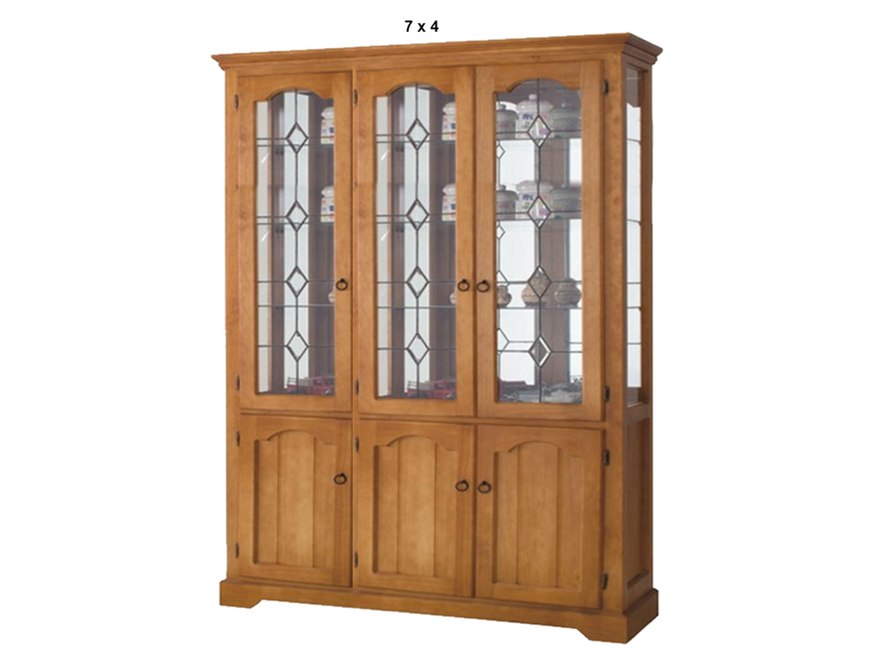 MONTERO (AUSSIE MADE) HIGHLINE DISPLAY (NO LEADLIGHT) CABINET WITH MIRRORED BACK COLLECTION - ASSORTED STAINED COLOURS - STARTING FROM $1699