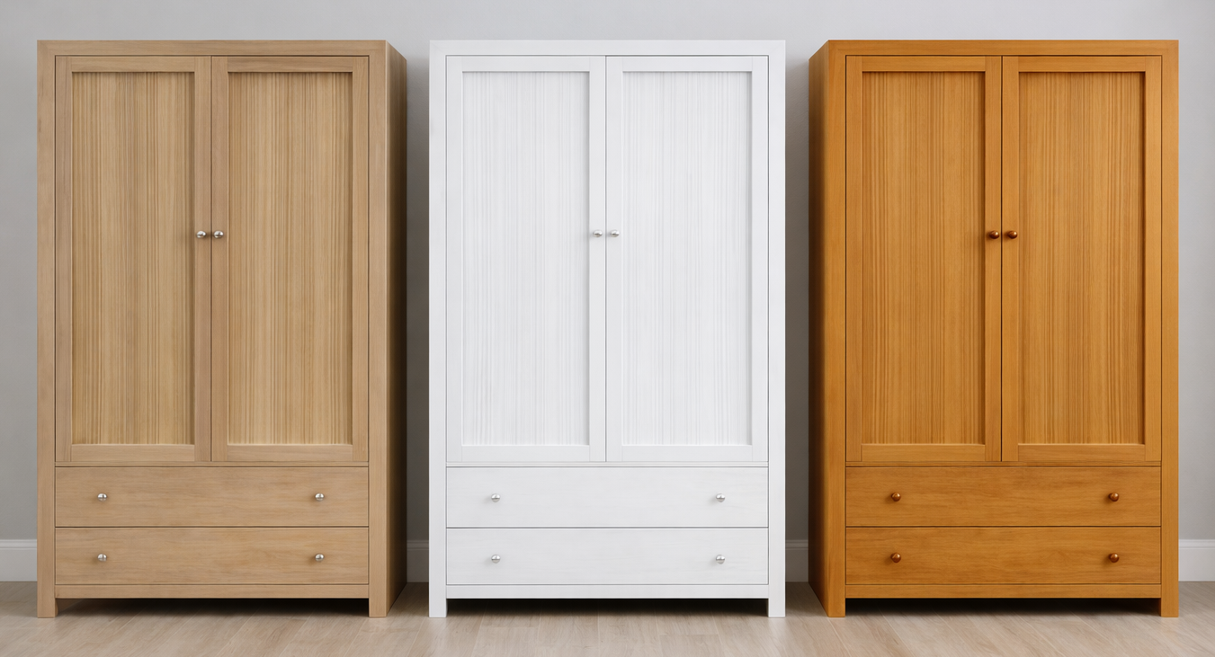 MORGAN (AUSSIE MADE) 2 DOOR / 2 DRAWER ALL HANGING WARDROBE - ASSORTED COLOURS - STARTING FROM $1399