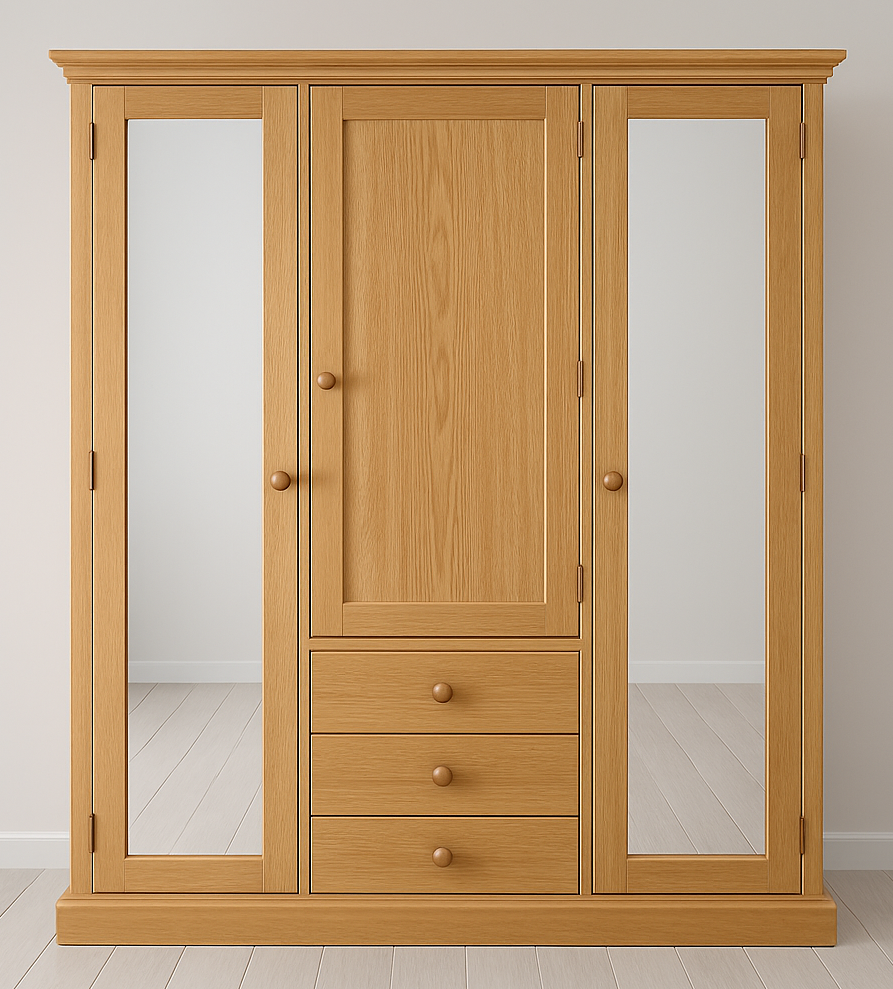 MUDGEE (AUSSIE MADE) 3 DOOR / 3 DRAWER TWIN MIRROR WARDROBE COLLECTION - ASSORTED COLOURS - STARTING FROM $1399