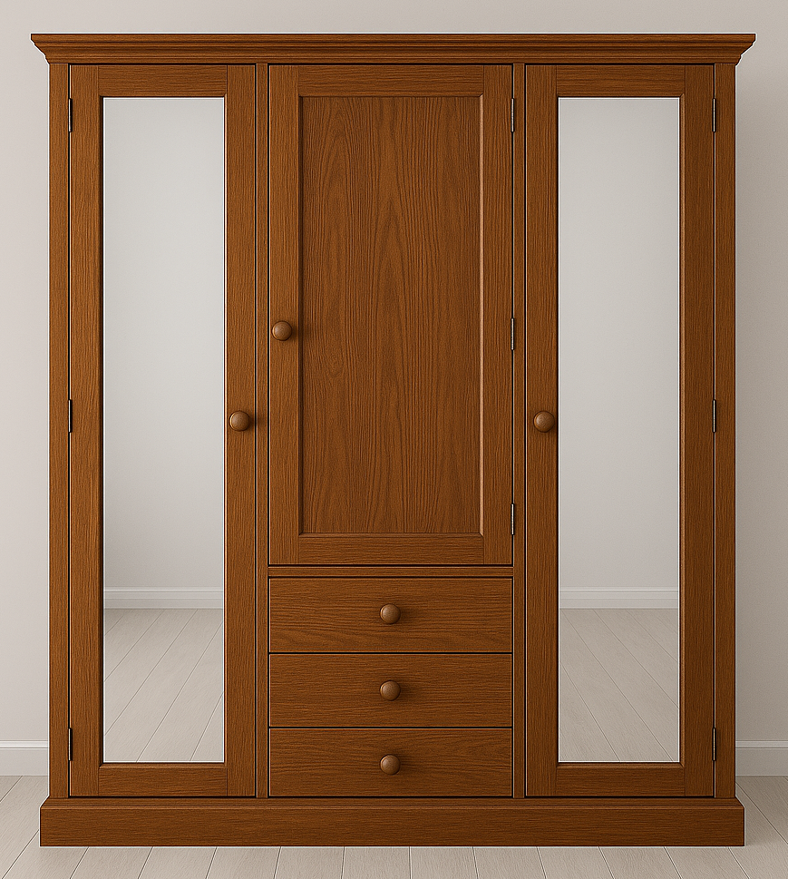 MUDGEE (AUSSIE MADE) 3 DOOR / 3 DRAWER TWIN MIRROR WARDROBE COLLECTION - ASSORTED COLOURS - STARTING FROM $1399