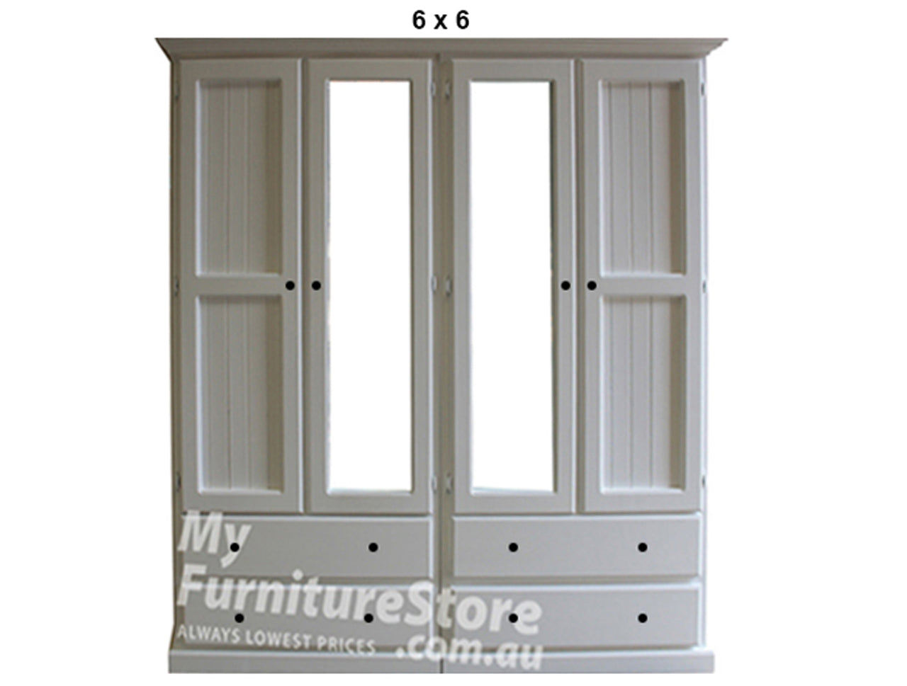 MUDGEE (AUSSIE MADE) 2 PIECE WARDROBE (3 SECTION) WITH 4 DOOR AND 4 DRAWERS COLLECTION - ASSORTED PAINTED COLOURS - STARTING FROM $1999