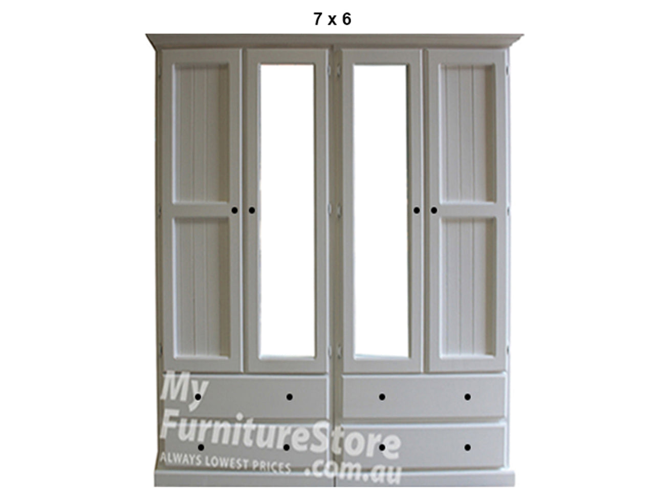 MUDGEE (AUSSIE MADE) 2 PIECE WARDROBE (3 SECTION) WITH 4 DOOR AND 4 DRAWERS COLLECTION - ASSORTED PAINTED COLOURS - STARTING FROM $1999