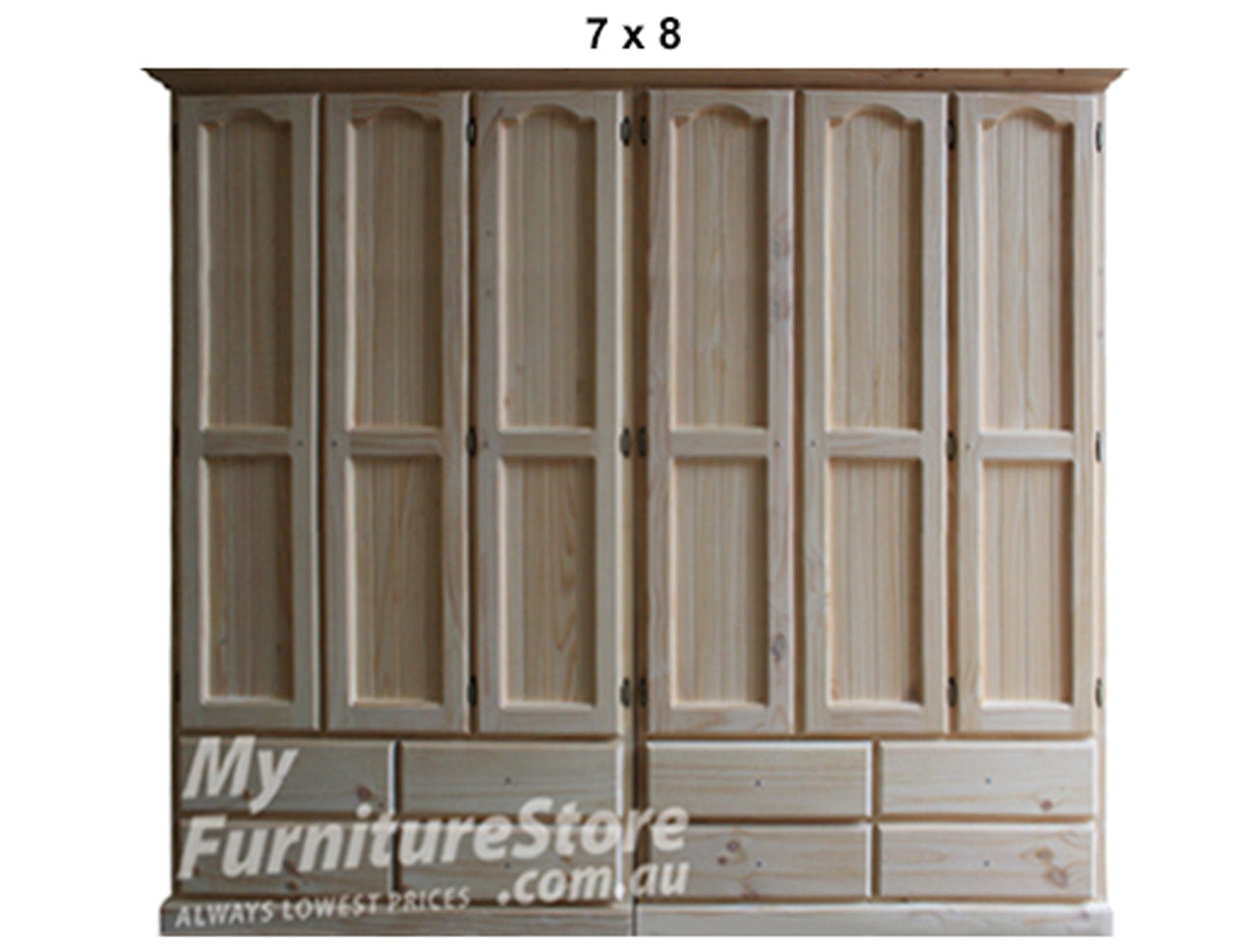 MUDGEE (AUSSIE MADE) 2 PIECE WARDROBE WITH 6 DOORS & 8 DRAWERS COLLECTION  - ASSORTED STAINED COLOURS - STARTING FROM $1999