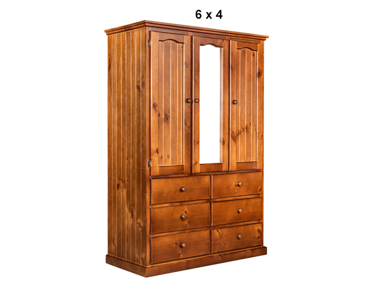 MUDGEE (AUSSIE MADE) WARDROBE - ALL HANGING WITH 3 DOORS / 6 DRAWERS MIRRORED WARDROBE COLLECTION - ASSORTED STAINED COLOURS - STARTING FROM $1299