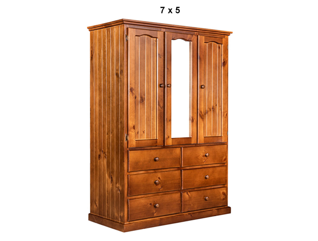 MUDGEE (AUSSIE MADE) WARDROBE - ALL HANGING WITH 3 DOORS / 6 DRAWERS MIRRORED WARDROBE COLLECTION - ASSORTED STAINED COLOURS - STARTING FROM $1299