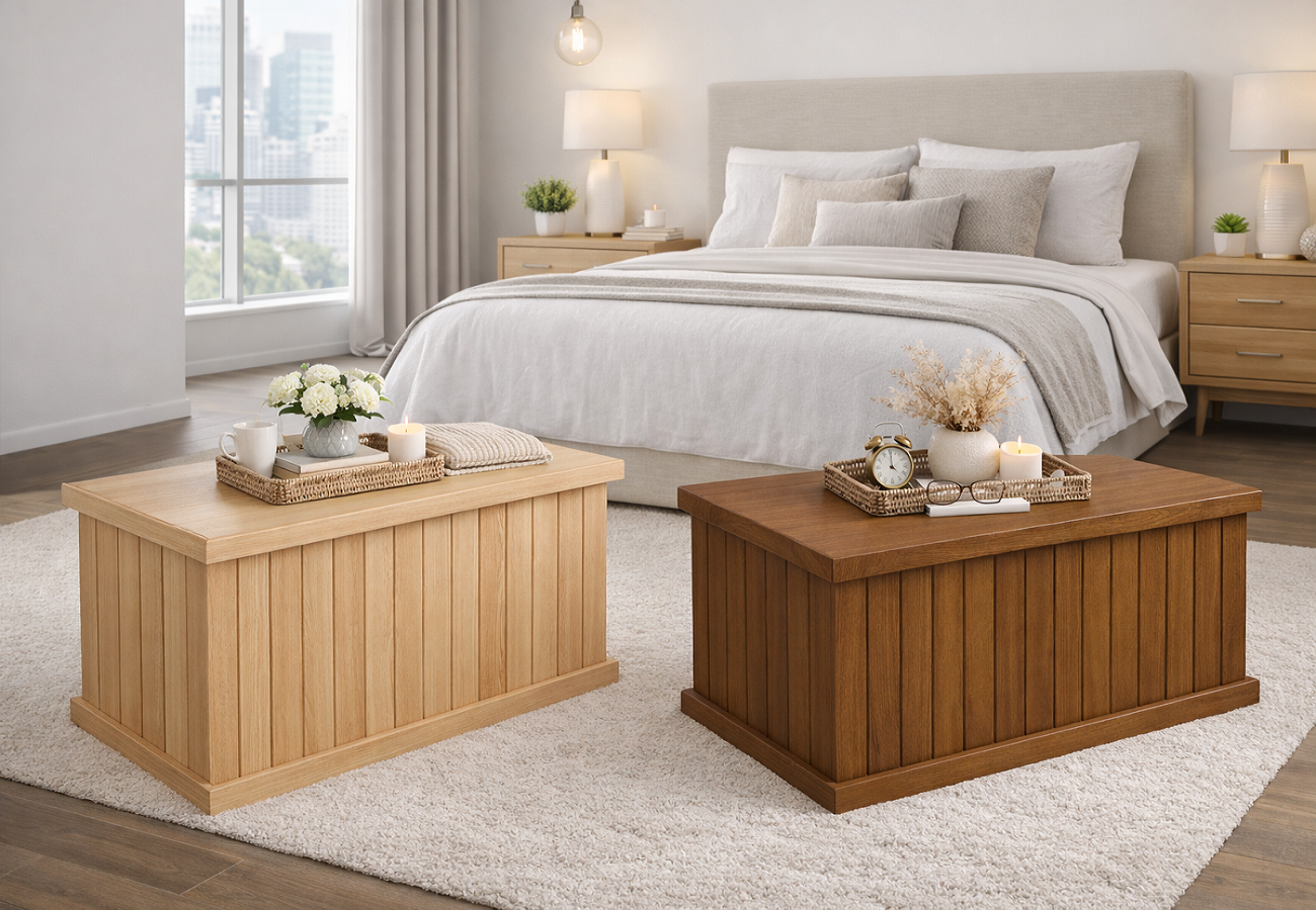 MUDGEE (AUSSIE MADE) LINED TOP / LINEN SIDES BLANKET BOX COLLECTION  - ASSORTED COLOURS - STARTING FROM $449