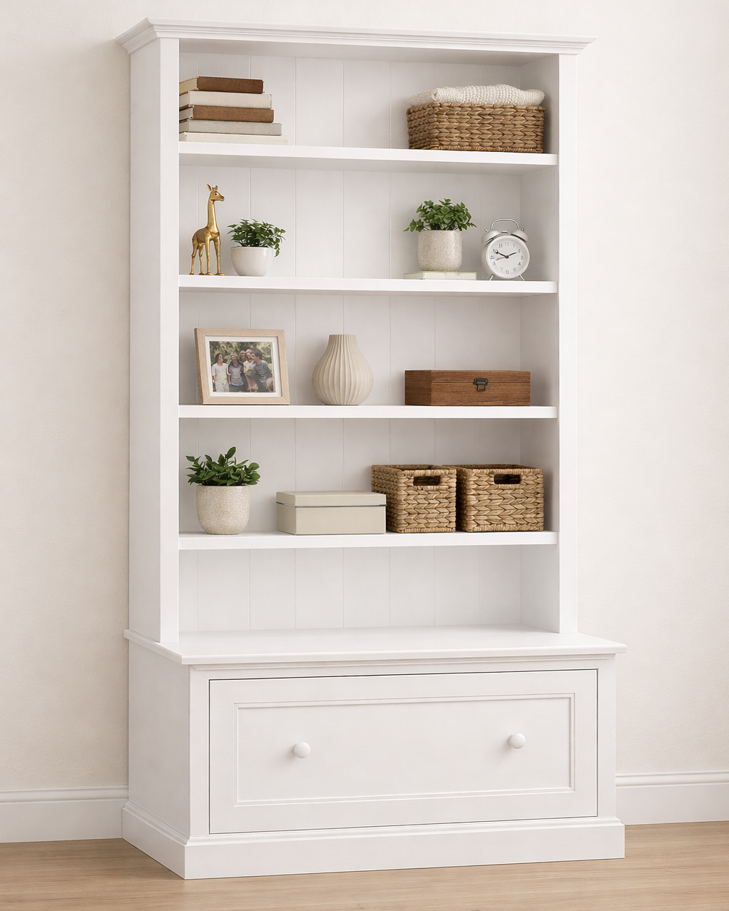 ADELE (AUSSIE MADE) HIGHLINE BOOKCASE COMBO WITH PULL OUT DRAWER COLLECTION - ASSORTED COLOURS - STARTING FROM $599