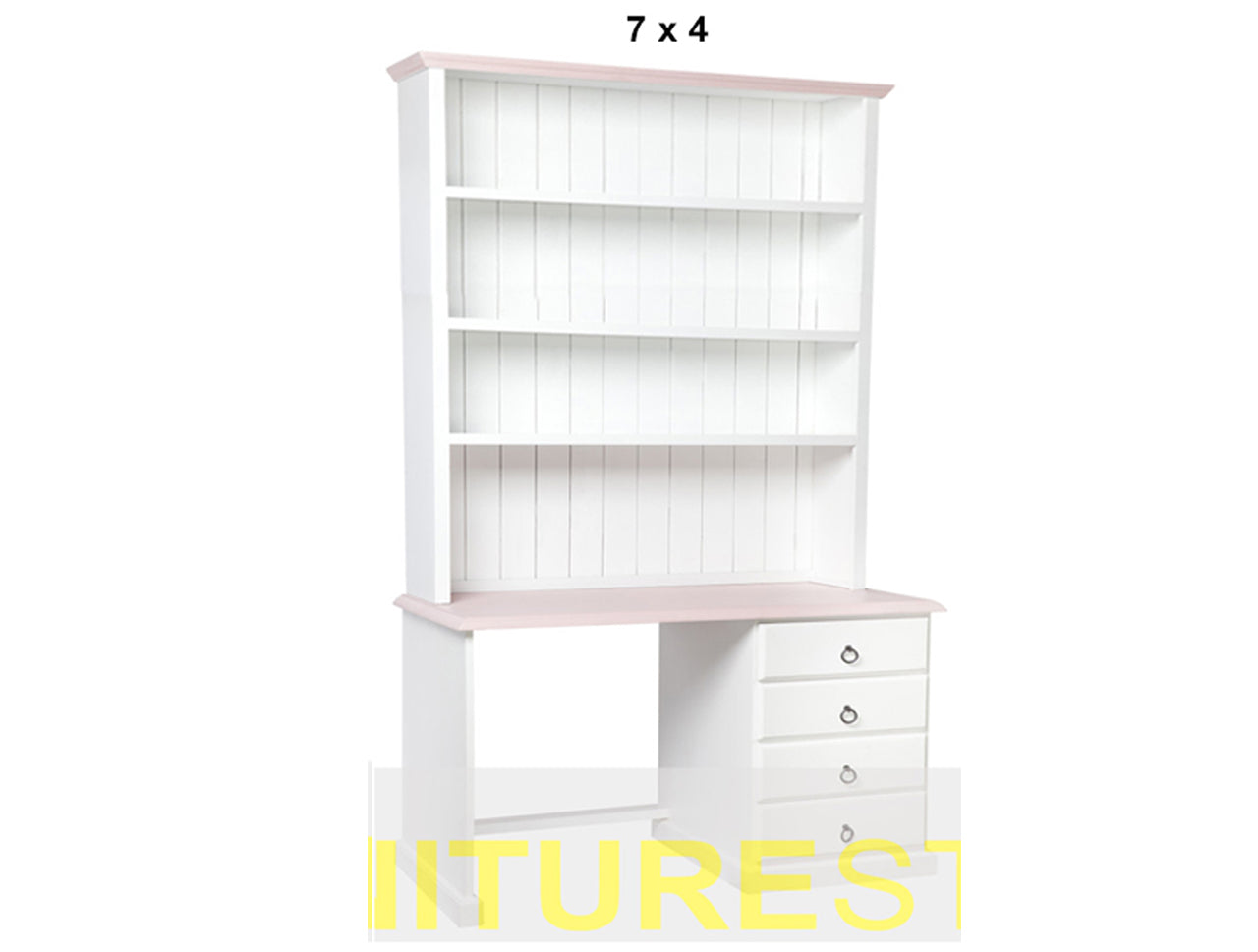 MUDGEE (AUSSIE MADE) 4 DRAWER DESK + HUTCH (REVERSIBLE) - ASSORTED PAINTED COLOURS - STARTING FROM $1099
