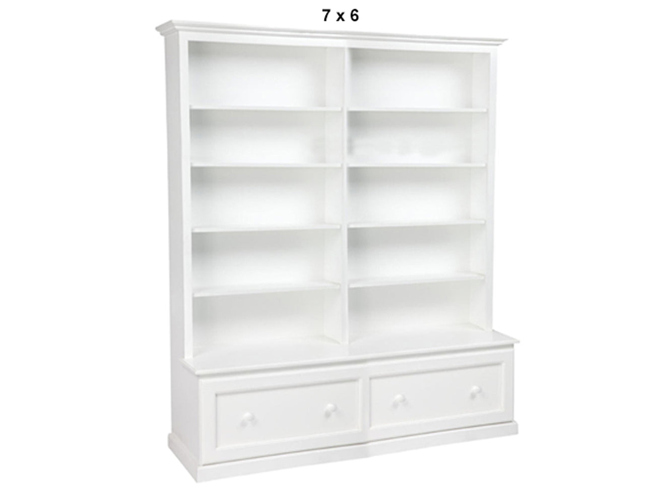 MUDGEE (AUSSIE MADE) BOOKCASE COMBO + 2 DRAWER COLLECTION - (3 SECTIONS)- ASSORTED PAINTED COLOURS - STARTING FROM $1999