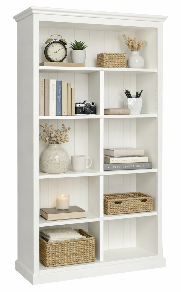 MUDGEE (AUSSIE MADE) STANDARD HIGHLINE BOOKCASE WITH 40MM FACINGS COLLECTION  - ASSORTED STAINED COLOURS - STARTING FROM $399