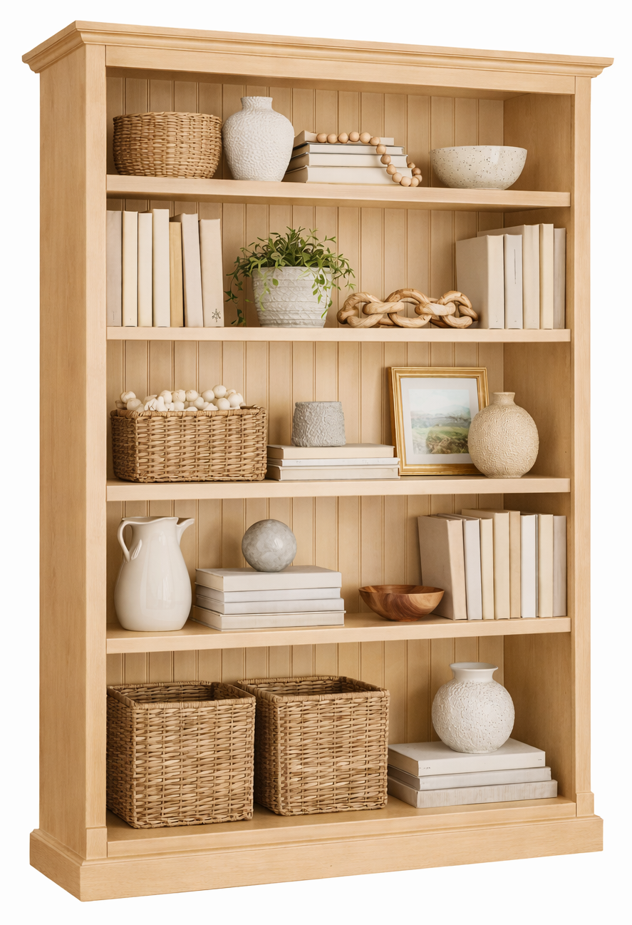 MUDGEE (AUSSIE MADE) STANDARD HIGHLINE BOOKCASE WITH 40MM FACINGS COLLECTION  - ASSORTED STAINED COLOURS - STARTING FROM $399