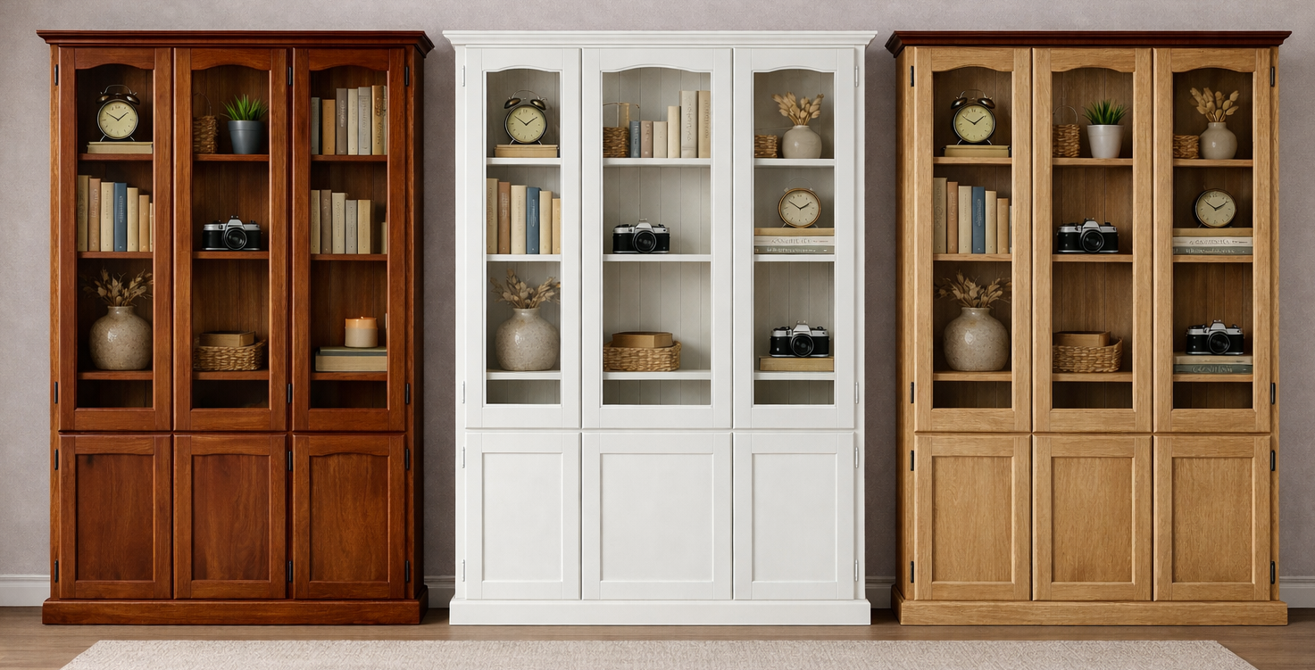 MUDGEE / COLONIAL (AUSSIE MADE) 6 DOOR LIBRARY UNIT COLLECTION - ASSORTED PAINTED COLOURS - STARTING FROM $1499