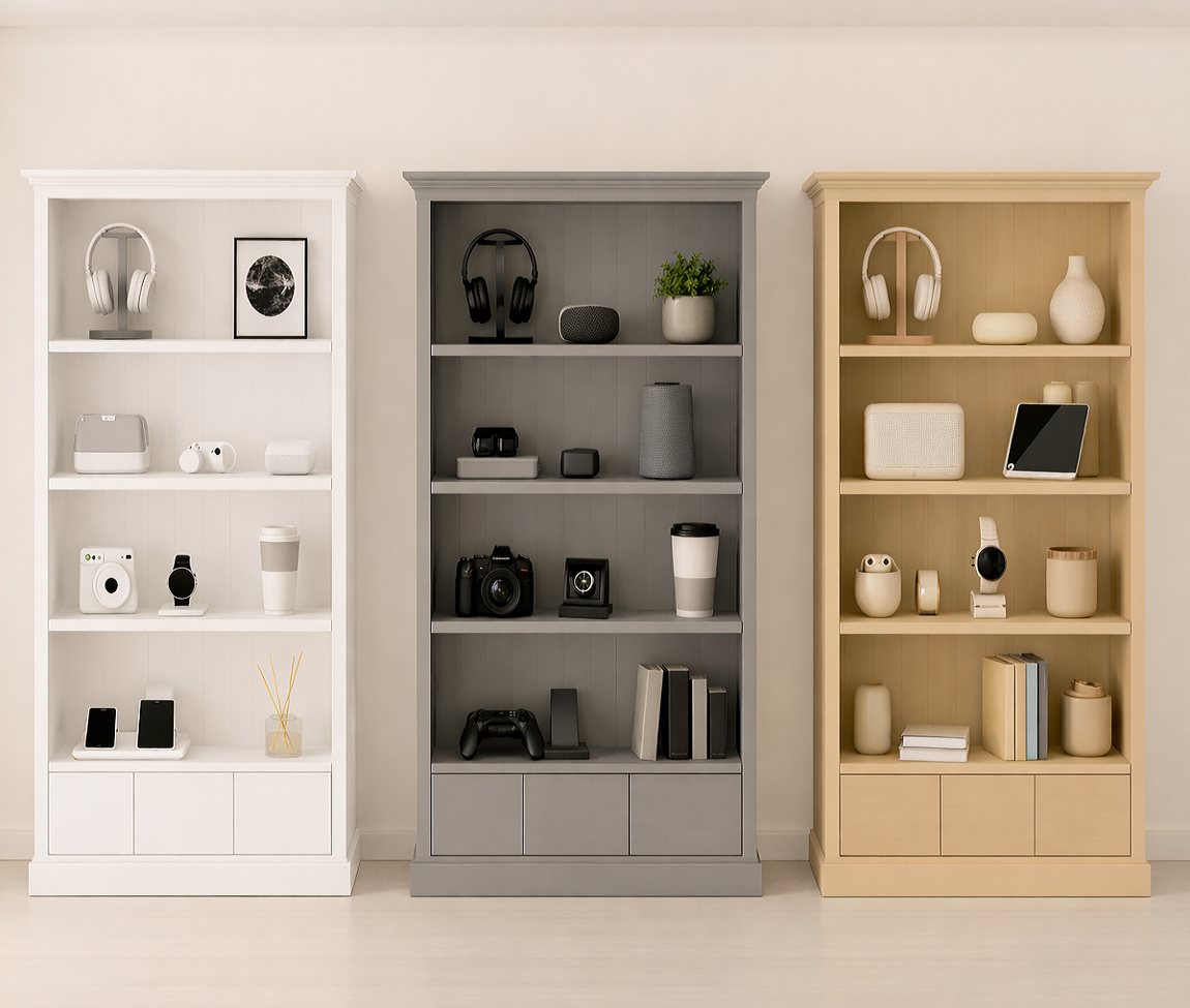 MUDGEE (AUSSIE MADE) HIGHLINE BOOKCASE WITH DRAWERS COLLECTION - ASSORTED COLOURS - STARTING FROM $1299