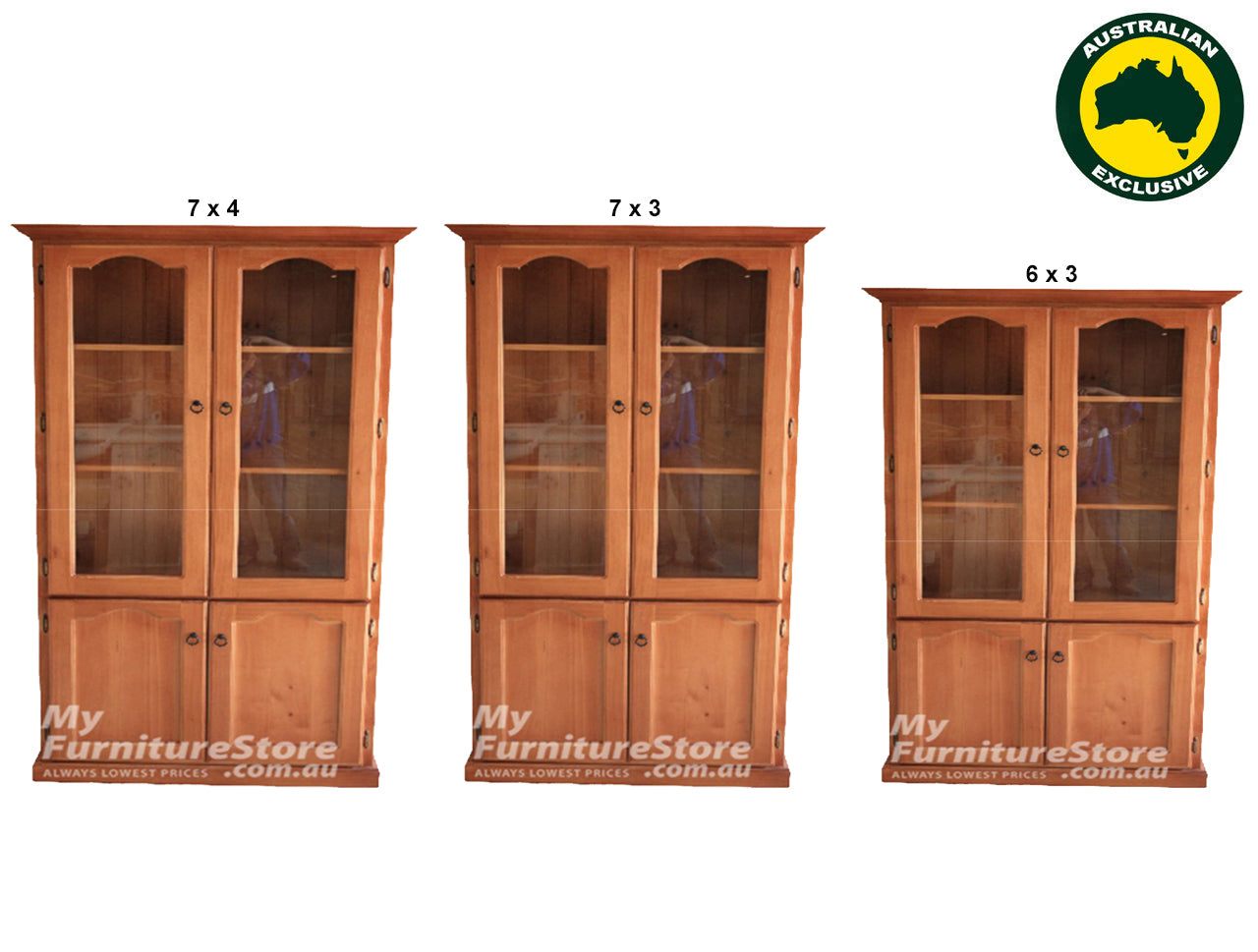 MUDGEE (AUSSIE MADE) 4 DOOR LIBRARY UNIT COLLECTION - ASSORTED STAINED COLOURS - STARTING FROM $999