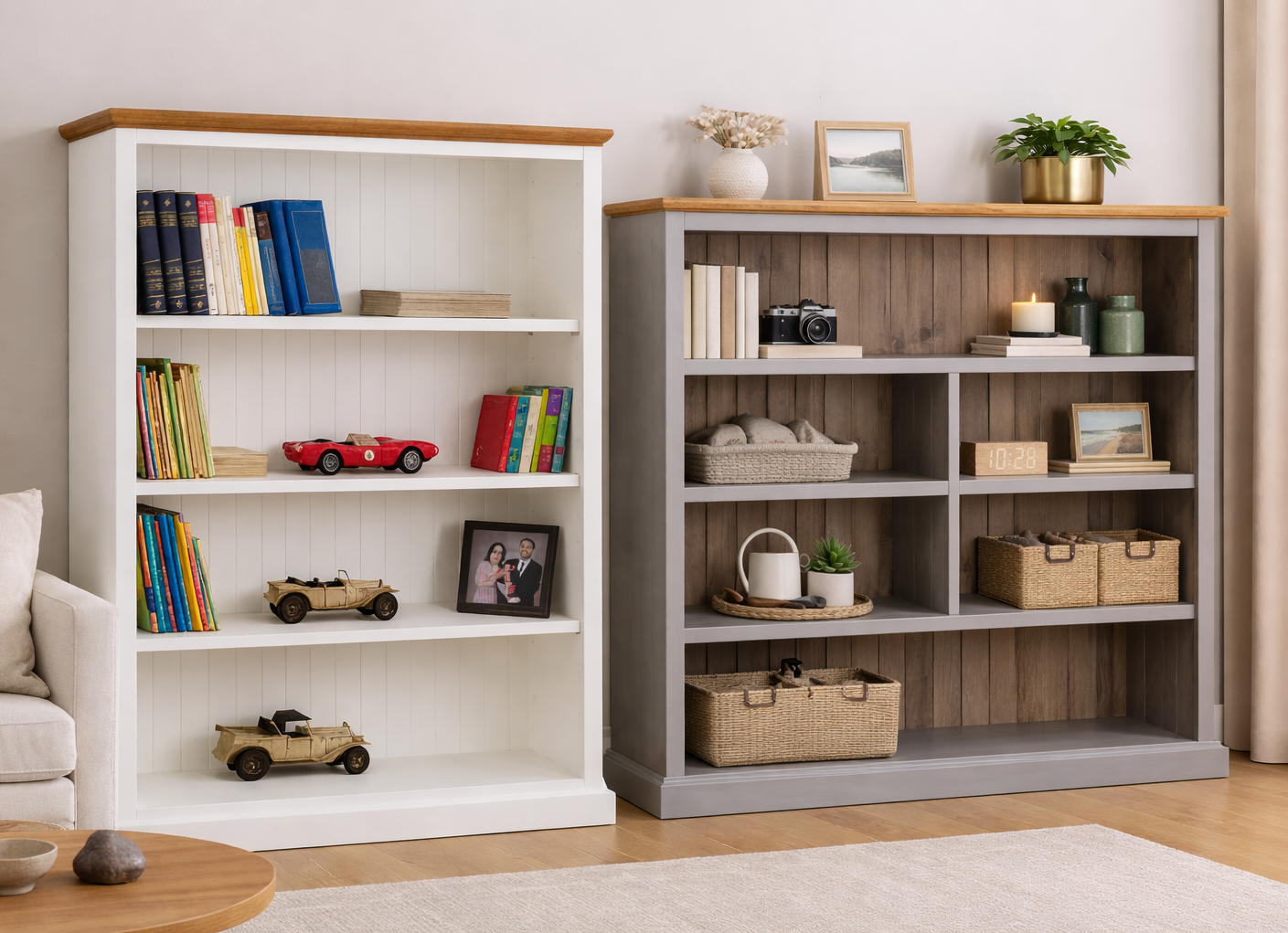 MUDGEE (AUSSIE MADE) STANDARD LOWLINE WITH 40MM FACINGS BOOKCASE COLLECTION - ASSORTED COLOURS - STARTING FROM $249