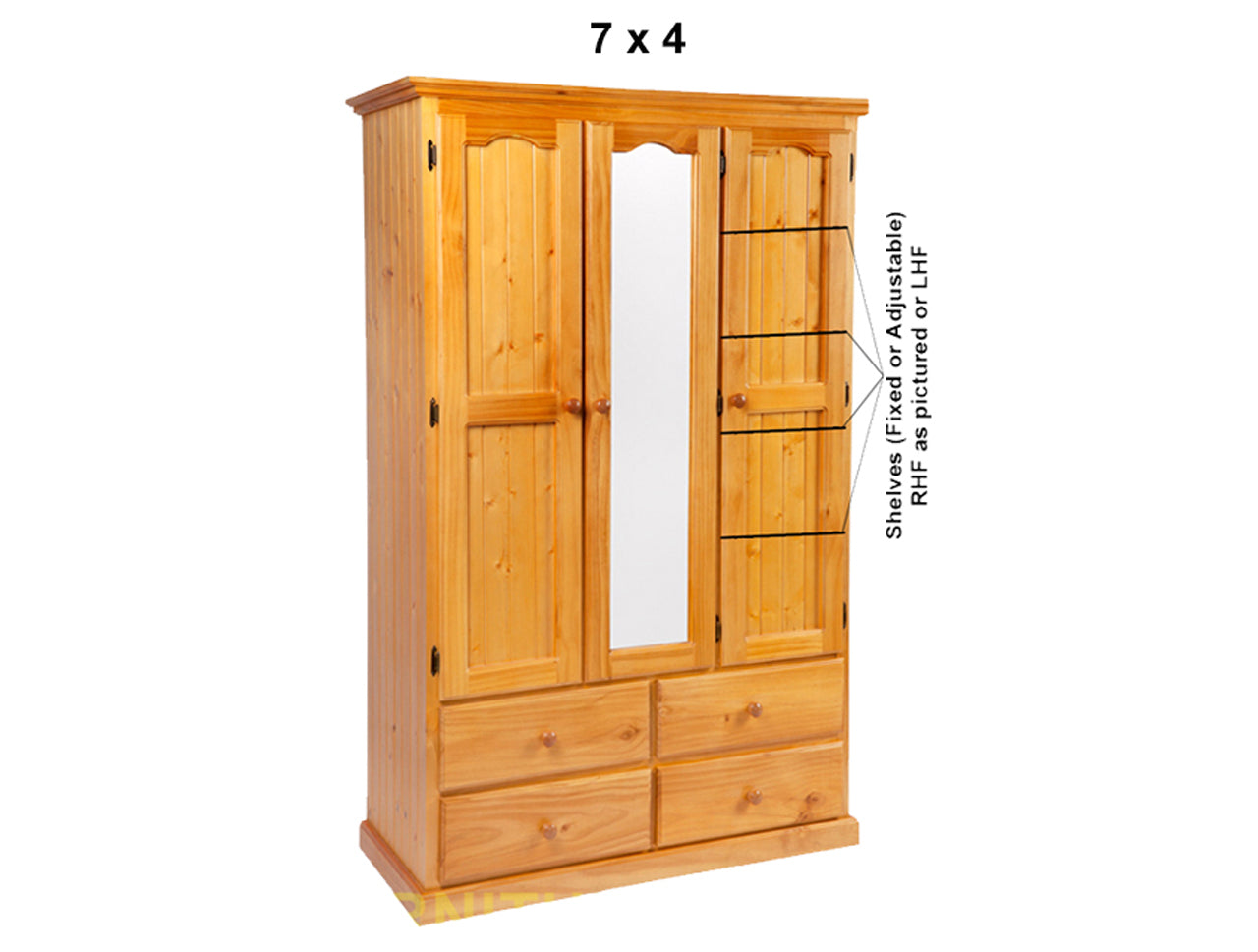 MUDGEE (AUSSIE MADE) WARDROBE COMBO WITH 3 DOORS & 4 DRAWERS - ASSORTED STAINED COLOURS - STARTING FROM $1299