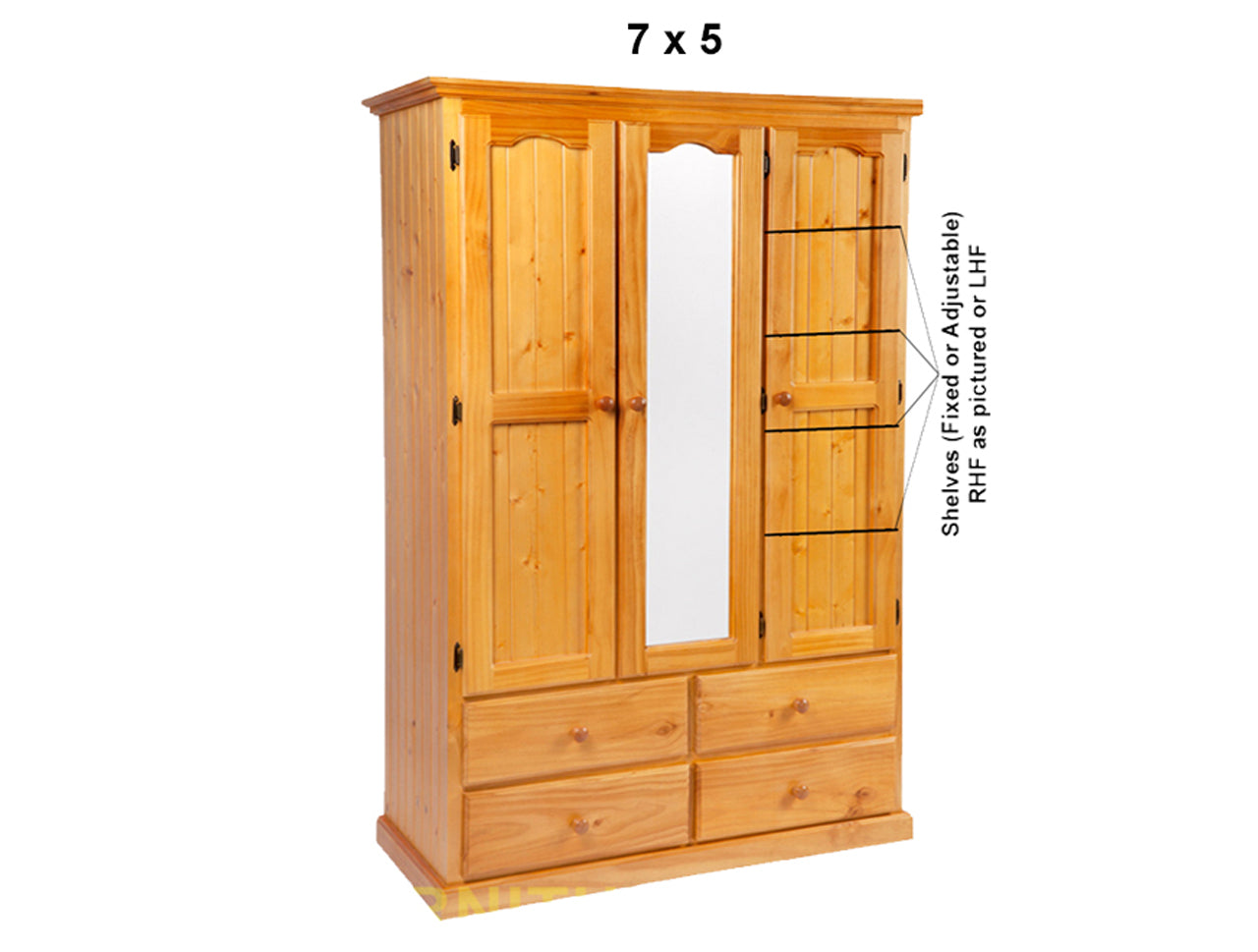 MUDGEE (AUSSIE MADE) WARDROBE COMBO WITH 3 DOORS & 4 DRAWERS - ASSORTED STAINED COLOURS - STARTING FROM $1299